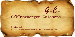 Günszberger Celeszta névjegykártya